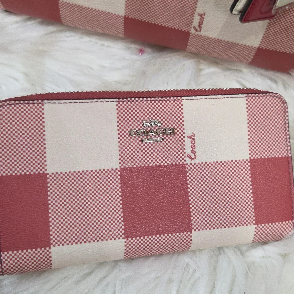 🩷▪️ COACH ▪️Surrey Carryall With Buffalo Plaid Print Zip Wallet Bundle Set - Picture 15 of 17